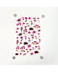 5 Adet/ Reçine Epoksi Sticker - Pembe Çiçek