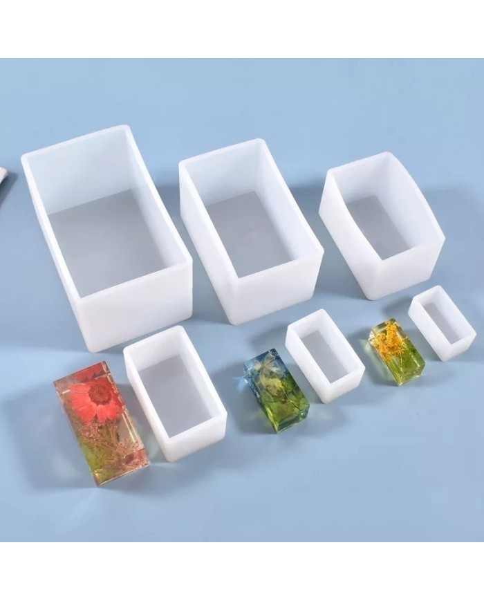 Dikdörtgen Reçine Epoksi,Sabun,Mum ve Beton Kalıbı 6 cm - Kod:17