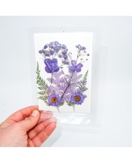 Lila Kuru  Çiçek  Papatya Dal Cipso Set