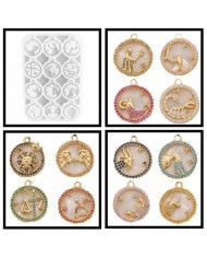 Burçlu Kolye Ucu Epoksi Reçine Silikon Kalıp- Kod:1032