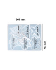 Kelebek desenli dekoratif silikon kalıp - 108x90 mm -Kod:395