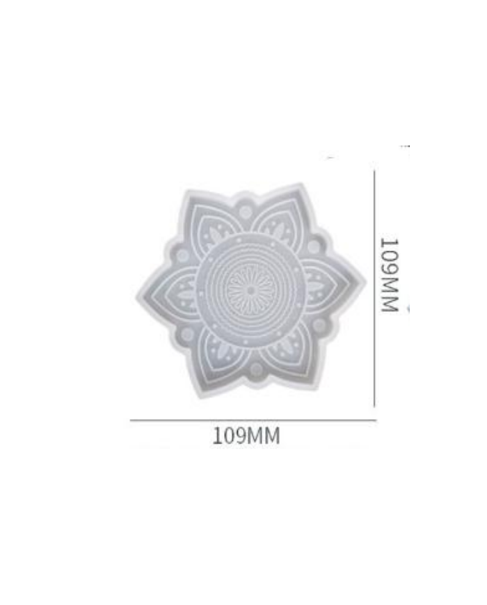 çiçek desenli dekoratif silikon kalıp - 109x109 mm-Kod:389