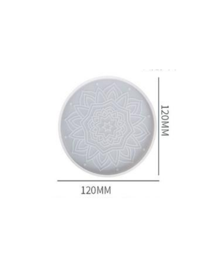 çiçek desenli dekoratif silikon kalıp - 120x120 mm-Kod:390