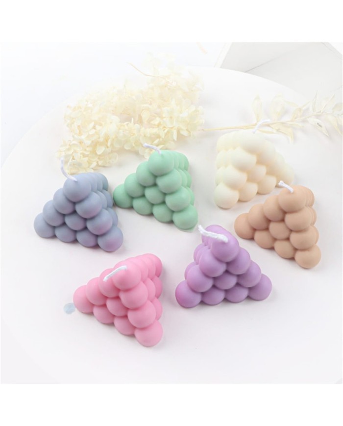 Piramit Bubble  Silikon Mum Kalıbı - Kod:1200