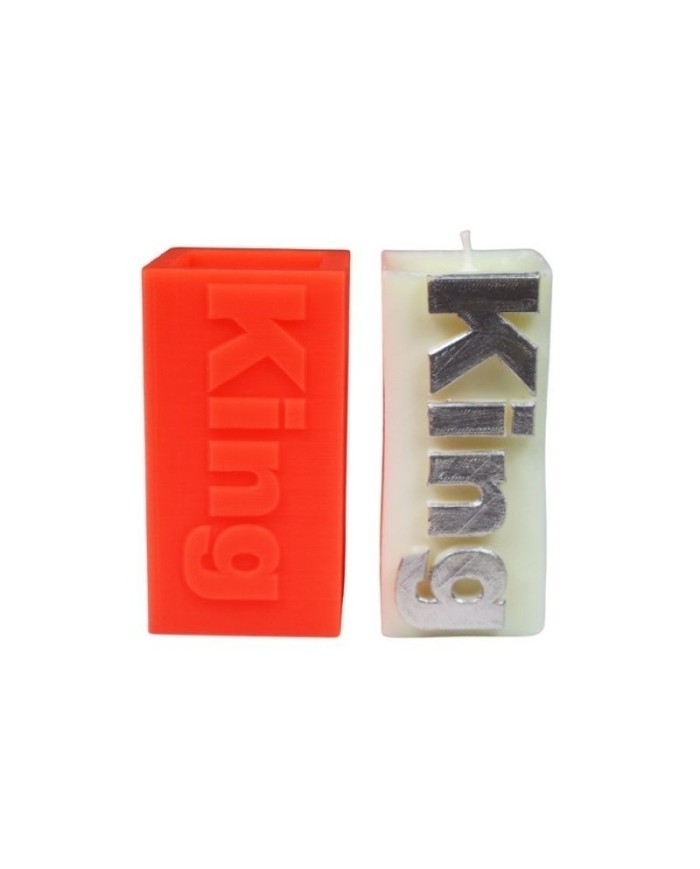 King Yazılı Silikon Mum Kalıbı M-104