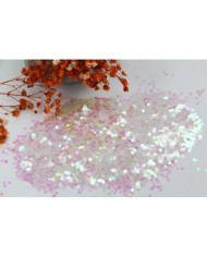 Altıgen epoksi ve kozmetik pulu - Beyaz