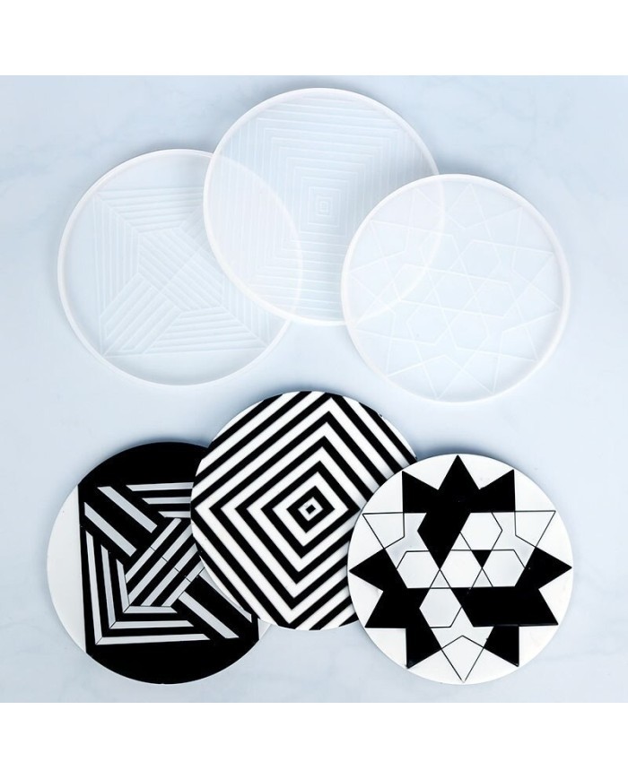 DESENLİ BARDAK ALTI SİLİKON EPOKSİ KALIP - 112 x 112-Kod:391