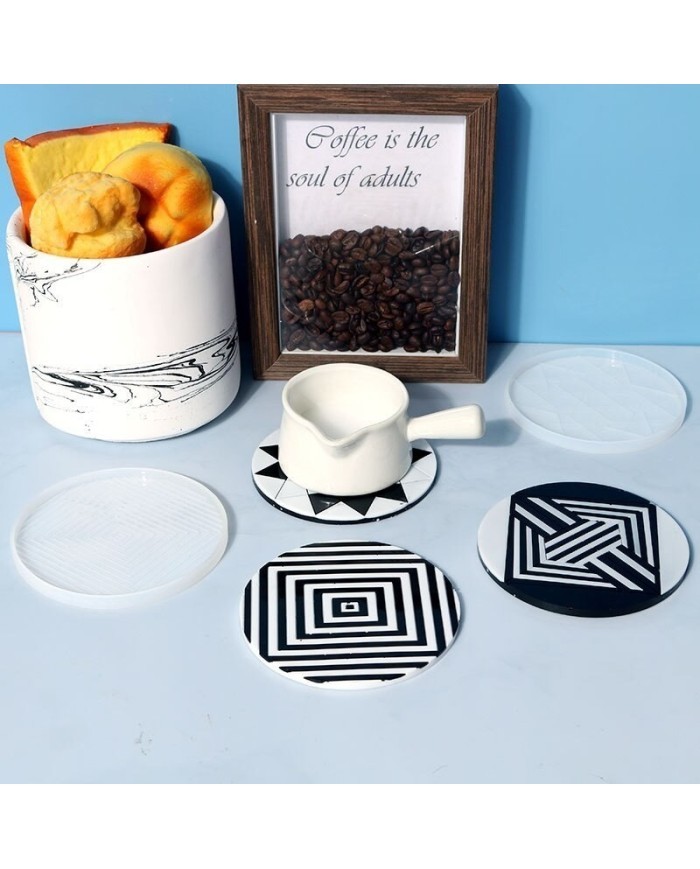 DESENLİ BARDAK ALTI SİLİKON EPOKSİ KALIP - 112 x 112-Kod:391