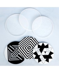 DESENLİ BARDAK ALTI SİLİKON EPOKSİ KALIP -117 x 117-Kod:393