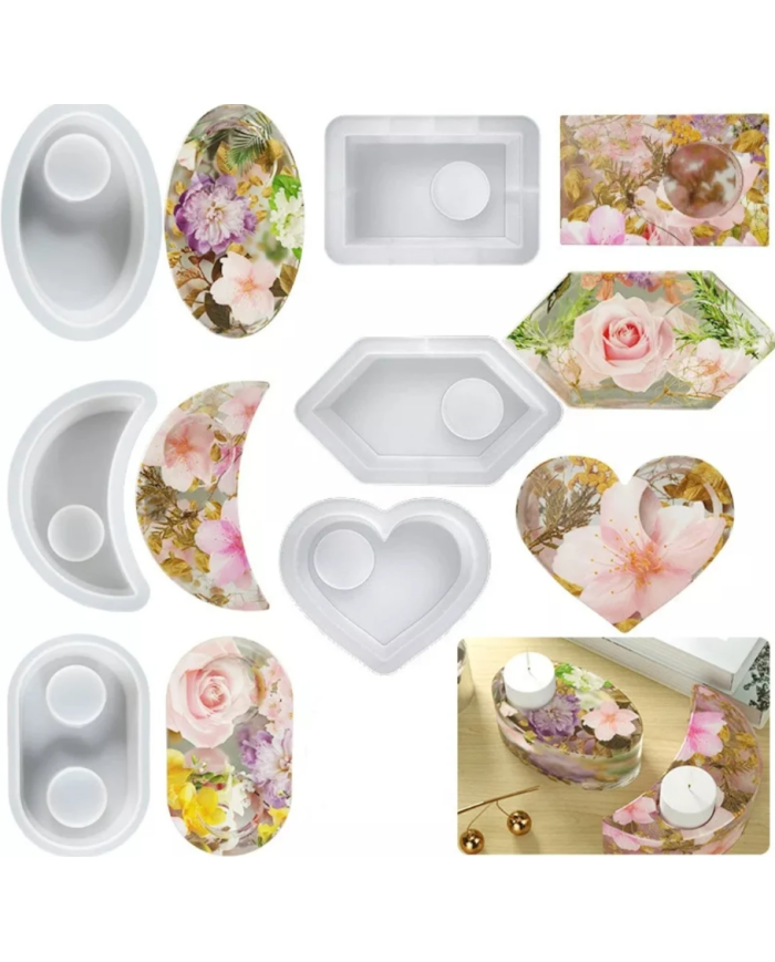 Mum Altlığı Silikon Kalıp Epoksi Döküm Kalıbı-Oval-Kod:1042