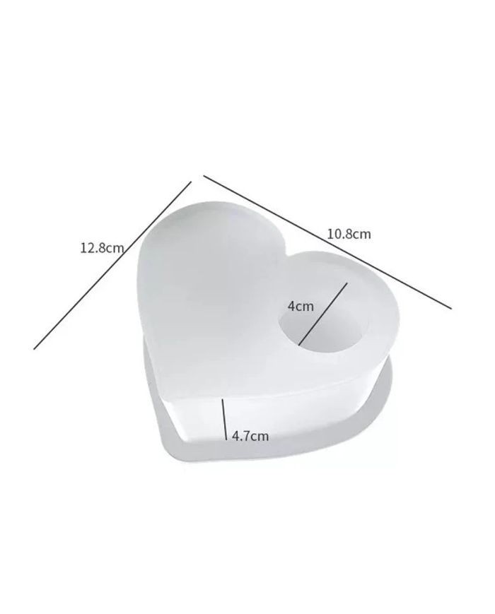 Kalp Mum Altlığı Silikon Kalıp Epoksi Döküm Kalıbı-Kalp-Kod:1041