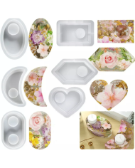 Kalp Mum Altlığı Silikon Kalıp Epoksi Döküm Kalıbı-Kalp-Kod:1041