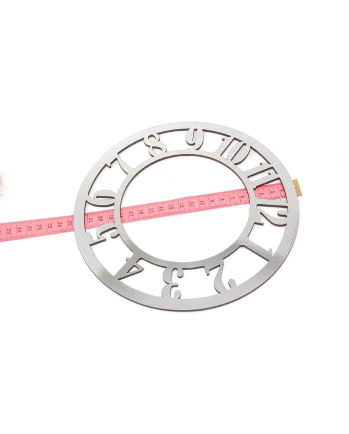 23 Cm Çift Çember Gümüş Pleksi Saat