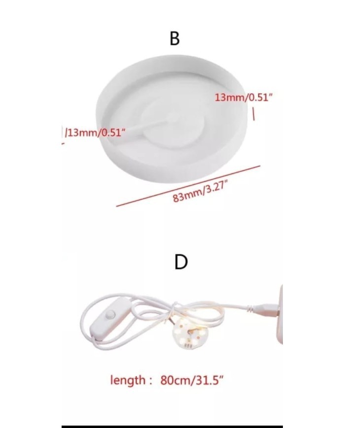 Yuvarlak Ledli Epoksi Kalıbı Altlık -Kod:397
