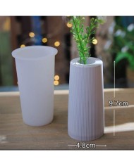 Uzun Silindir Saksı Silikon Beton Kalıbı - Kod: 1221B