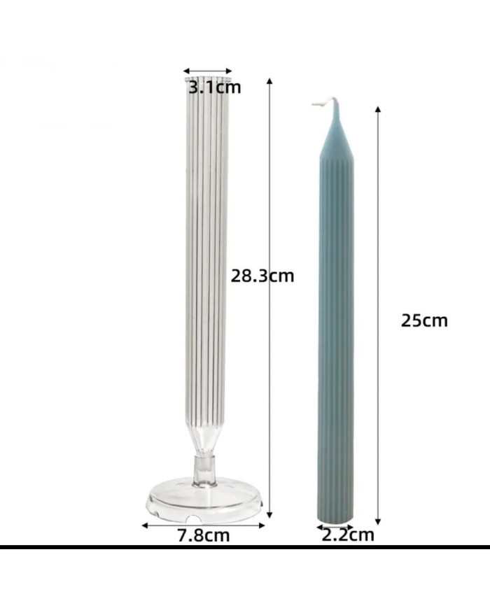 Mika Klasik Çizgili Mum Kalıbı - Mika Model: