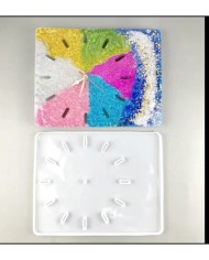 Kare Duvar Saati - Hobi Silikon Kalıbı- Kod:540