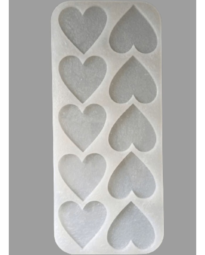 10lu Kalp - Hobi Silikon Kalıbı- Kod: