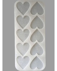 10lu Kalp - Hobi Silikon Kalıbı- Kod: