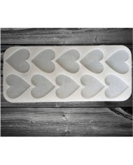 10lu Kalp - Hobi Silikon Kalıbı- Kod: