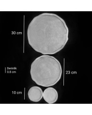 Yuvarlak Tırtıklı Tepsi, Sunum,Bardak Altlığı Seti- Hobi Silikon Kalıbı SN11 - Kod: