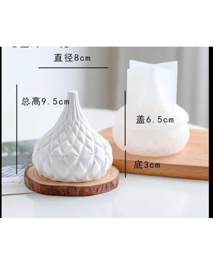 Kapaklı Şekerlik Dekoratif  Beton Kalıbı -Kod:434