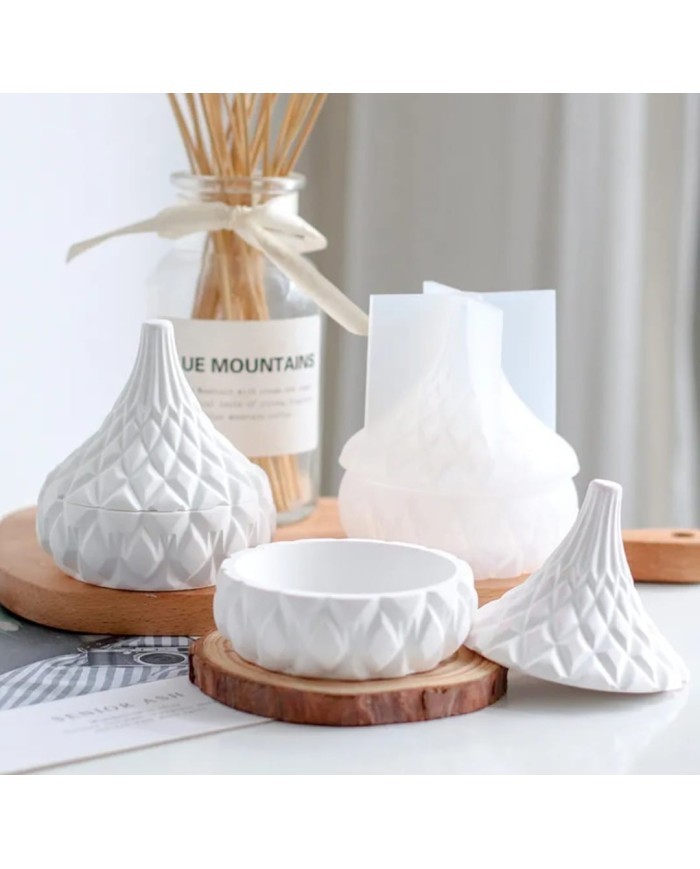 Kapaklı Şekerlik Dekoratif  Beton Kalıbı -Kod:434