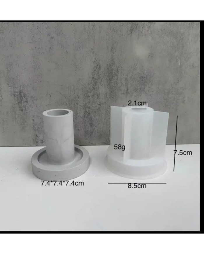 Büyük Altlı Şamdan Mum Altlığı - Hobi Silikon Kalıbı - Kod:306