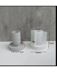 Büyük Altlı Şamdan Mum Altlığı - Hobi Silikon Kalıbı - Kod:306