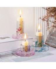 Büyük Altlı Şamdan Mum Altlığı - Hobi Silikon Kalıbı - Kod:306