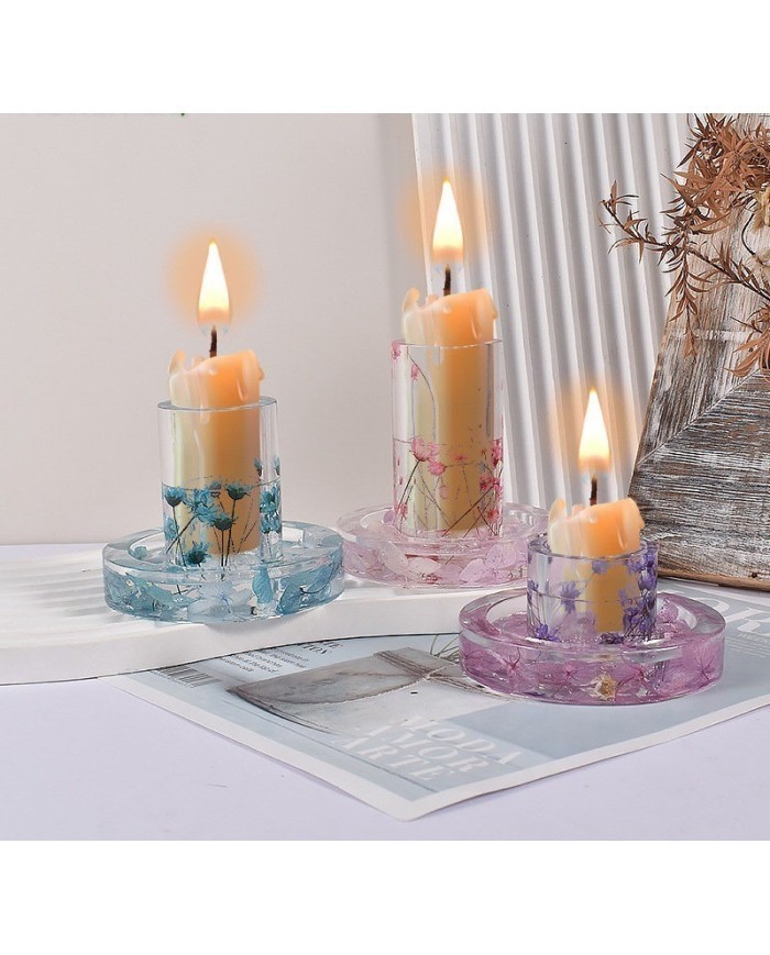 Büyük Altlı Şamdan Mum Altlığı - Hobi Silikon Kalıbı - Kod:306