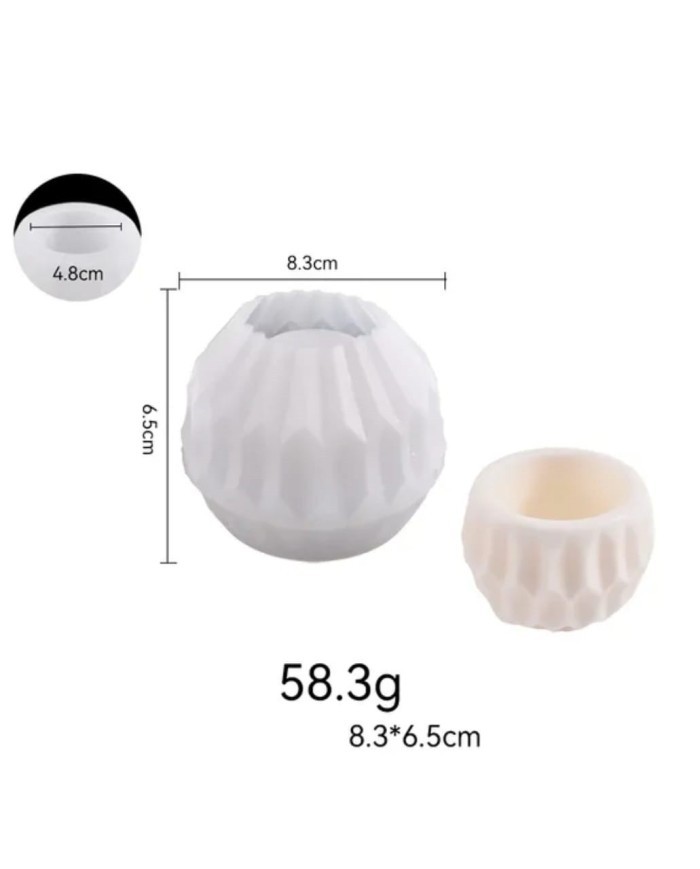 Küre Desenli Mumluk - Hobi Silikon Kalıbı - Kod:305