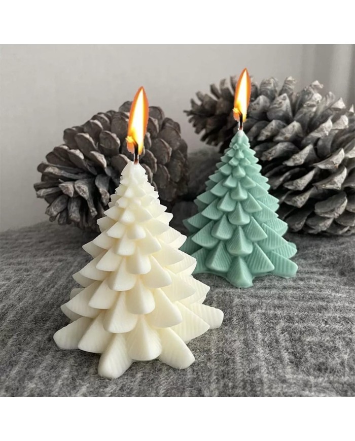 Bodur Çam Mum- Hobi Silikon Kalıbı - Model:2 -Kod:303