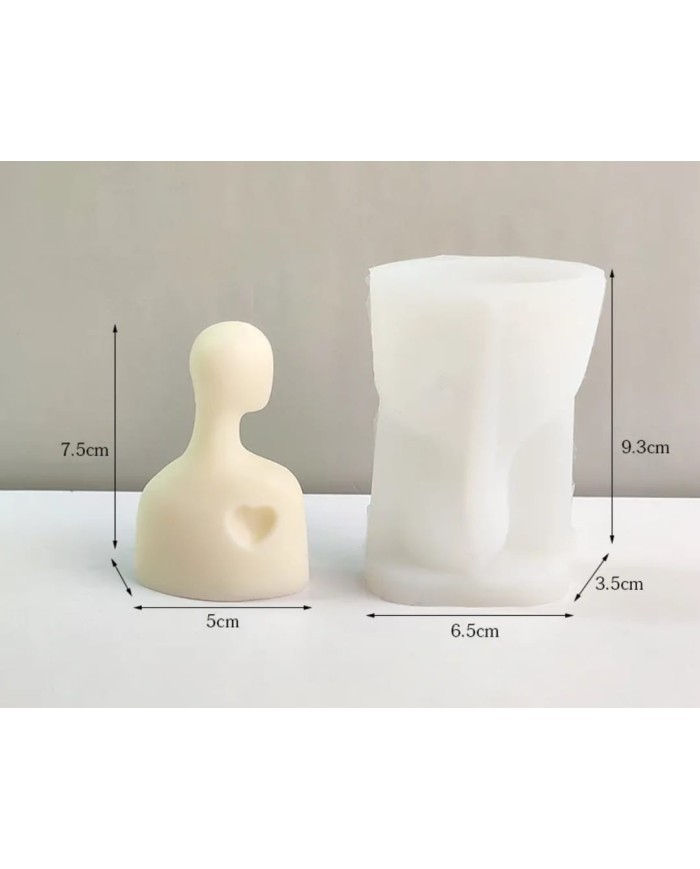 Çukurlu Kalp Suret Mum- Hobi Silikon Kalıbı - Kod:1094