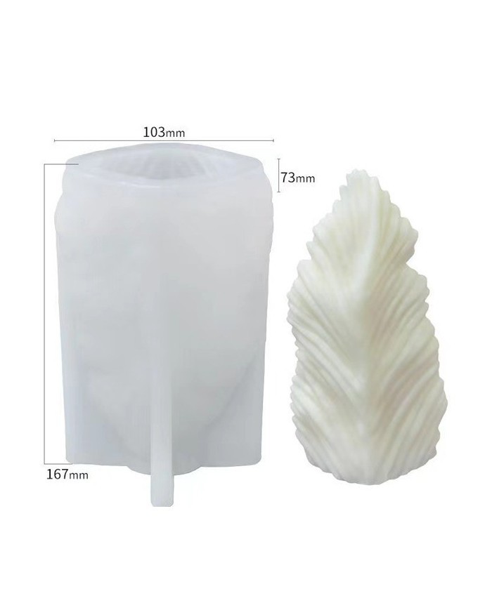 Sütun Yaprak Şekli Mum- Hobi Silikon Kalıbı - Kod: 438B