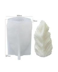 Sütun Yaprak Şekli Mum- Hobi Silikon Kalıbı - Kod: 438B