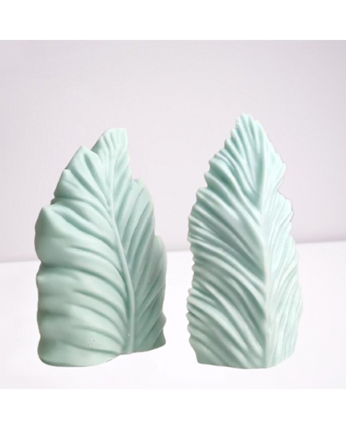 Sütun Yaprak Şekli Mum- Hobi Silikon Kalıbı - Kod: 438B