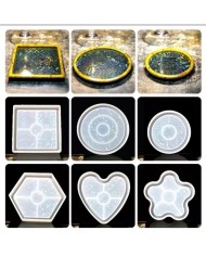 Hologramlı Yonca Bardak Altı ve Dekoratif - Hobi Silikon Kalıbı -Kod:1202