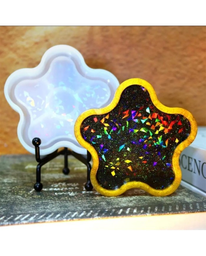 Hologramlı Kare Bardak Altı ve Dekoratif - Hobi Silikon Kalıbı -Kod:531