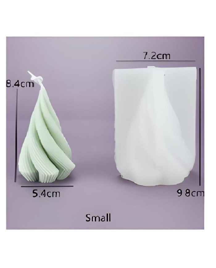 Küçük Spiral Prizma Mum Kalıbı - Hobi Silikon Kalıbı -Kod:1049