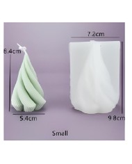 Küçük Spiral Prizma Mum Kalıbı - Hobi Silikon Kalıbı -Kod:1049