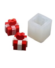 Kalpli Hediye Kutusu Mum ve Beton Kalıbı - Hobi Silikon Kalıbı -Kod:1055