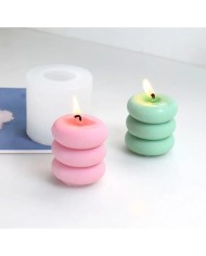 Üçlü Makaron Mum Kalıbı - Hobi Silikon Kalıbı -Kod:1046