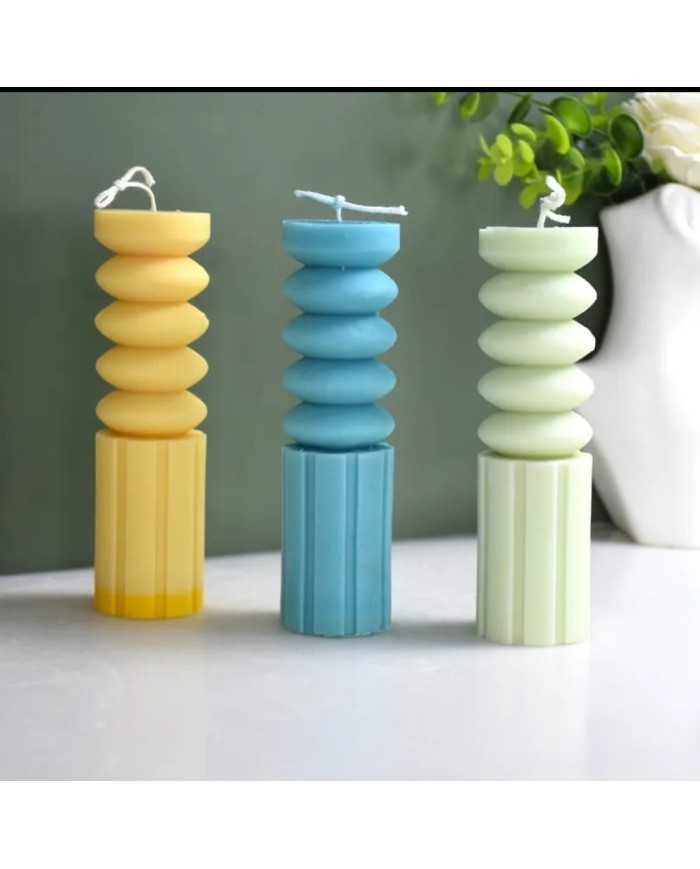 Makaron Kule Mum Kalıbı - Hobi Silikon Kalıbı -Kod:1048