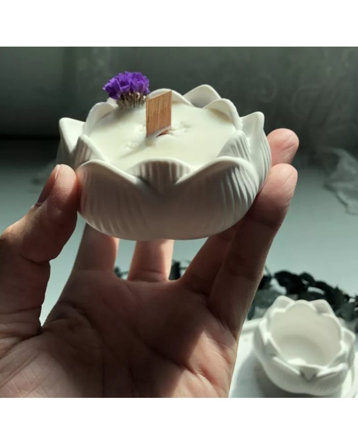 Lotus Mum Kalıbı - Hobi Silikon Kalıbı -Kod:1077