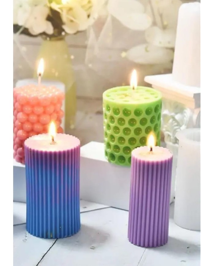 Zayıf Silindir Mum Kalıbı - Hobi Silikon Kalıbı -Kod:450