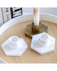 Altıgen Tabanlı Şamdanlık Kalıbı - Hobi Silikon Kalıbı -Kod:304