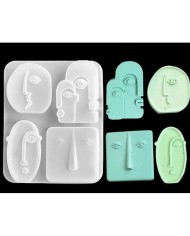 Dörtlü Surat Mum Kalıbı - Hobi Silikon Kalıbı -Kod:488