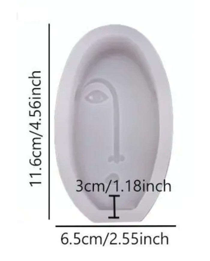 Yarım Surat Mum Kalıbı - Hobi Silikon Kalıbı -Kod:513