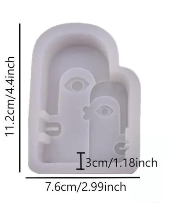 İki Kafa Mum Kalıbı - Hobi Silikon Kalıbı -Kod:509